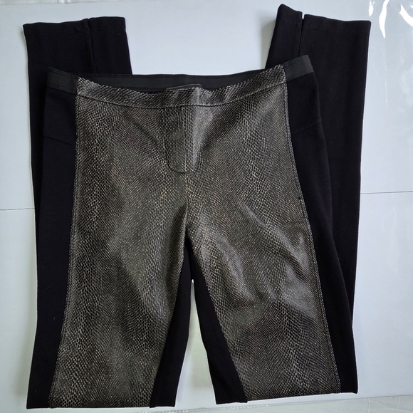 BCBGMaxazria Black and Gold Contrast Snakeprint Leggings - Picture 10 of 10